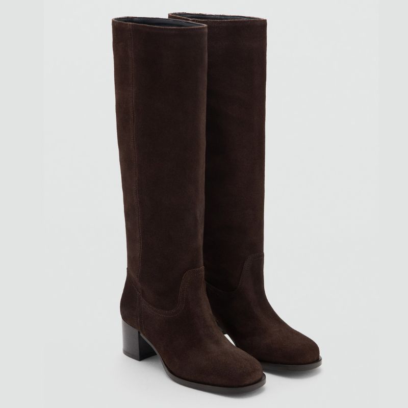 Mango, brown knee high boots