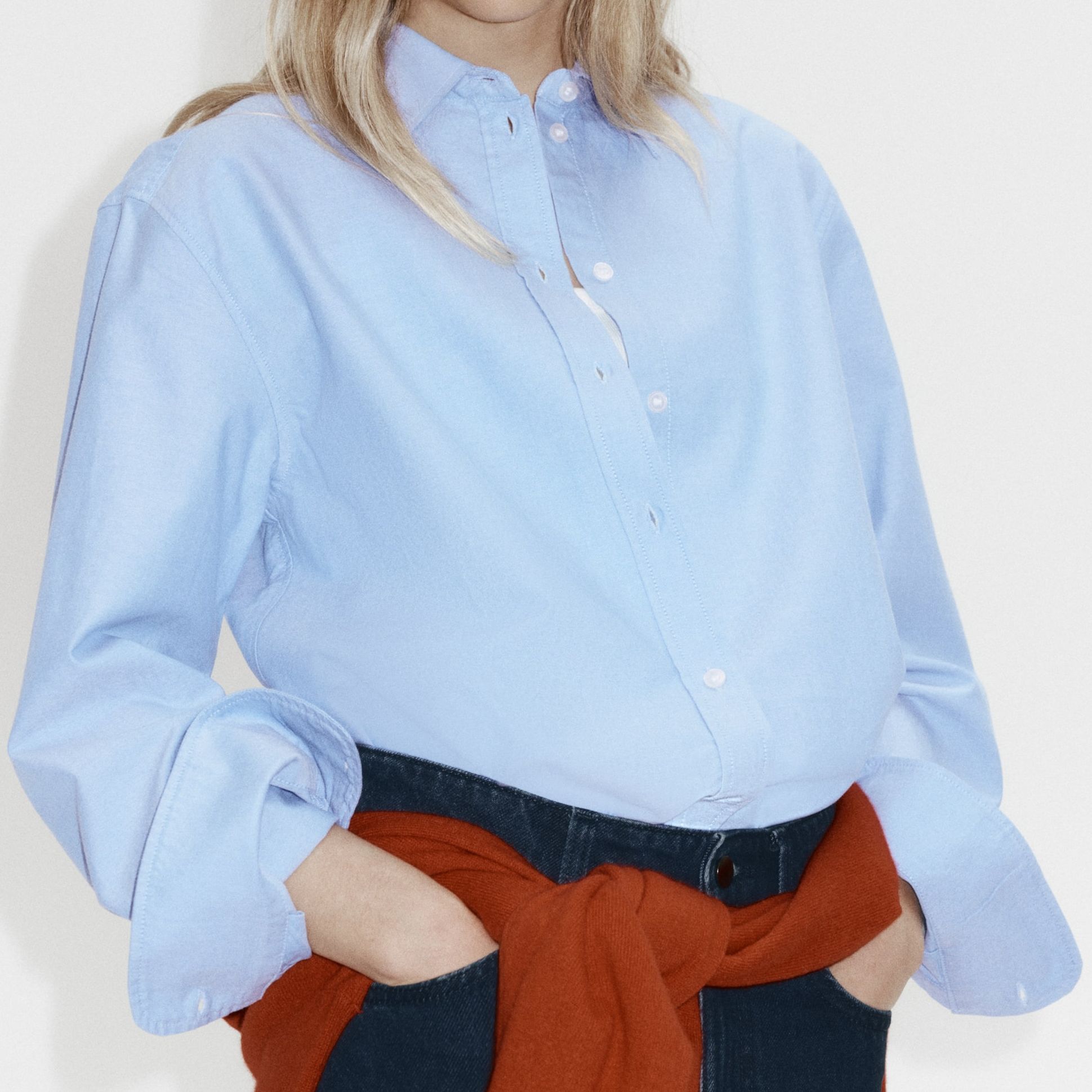 H&amp;amp;M Oxford Blue Collared Shirt