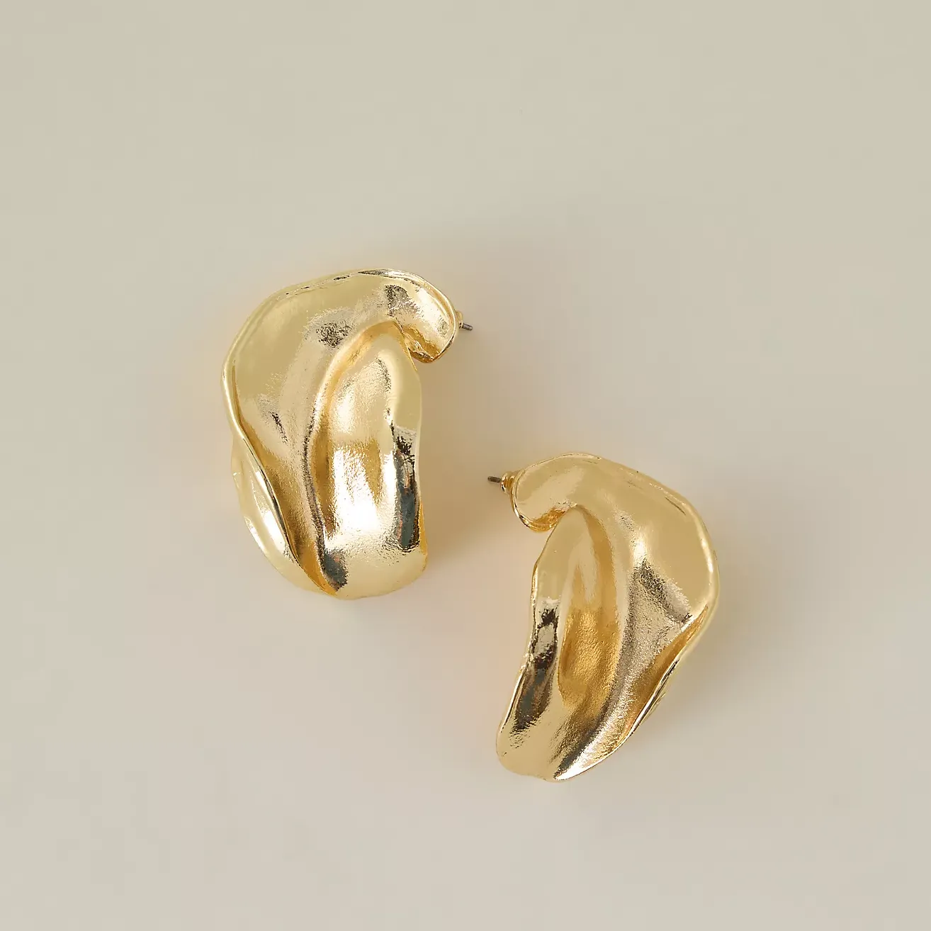 Gold-Plated Statement Stud Earrings