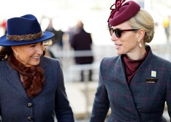 Carole Middleton’s moments with Zara, Mike and Anne at Cheltenham