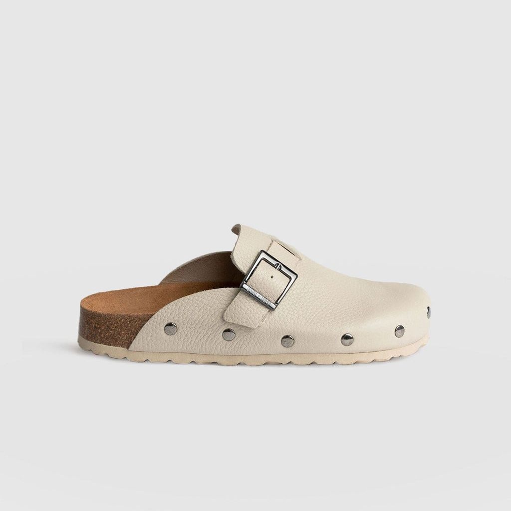 Studded Clogs - Cream